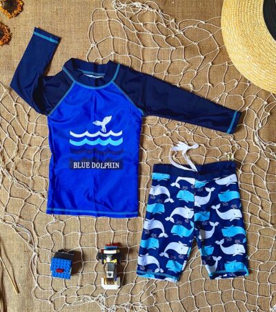 Đồ Bơi Trẻ Em – Hình Chim Sóng Biển – Xanh Đậm