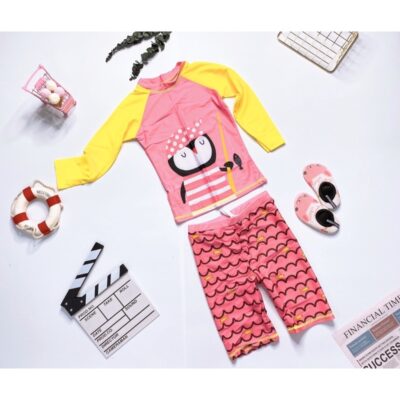 Đồ Bơi Trẻ Em – Hình Chim Cánh Cụt Đáng Yêu – Hồng