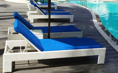 Ghế nằm bể bơi (mây đan)