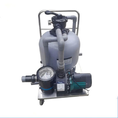 Bộ Hút Vệ Sinh bể bơi Di Động 3 Món: Bơm, Bình Lọc, Xe Đẩy