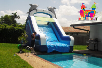 Nhà hơi trượt nước mẫu MS046